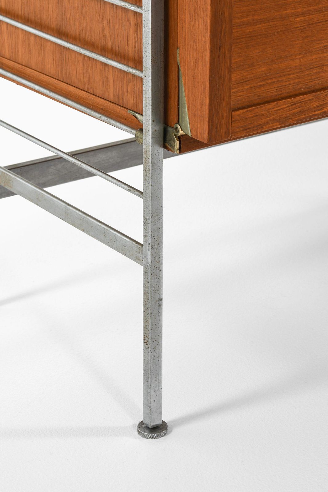 photo for sale Large Bookcase In Teak And Chromed Steel By Nils Strinning, 1960's