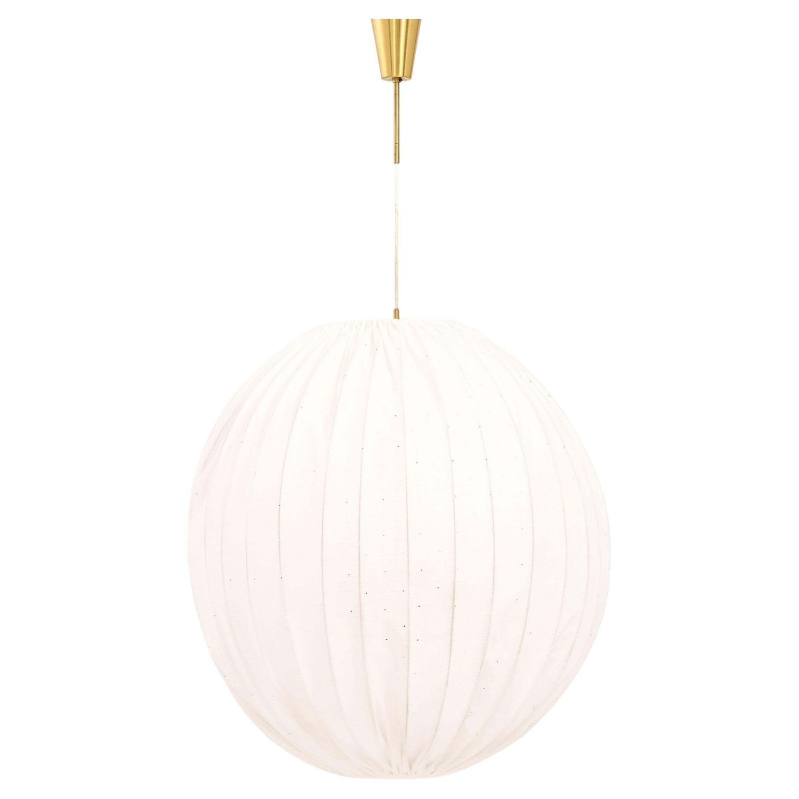Ceiling Lamp In Brass And White Fabric By Hans Agne Jakobsson, 1960's