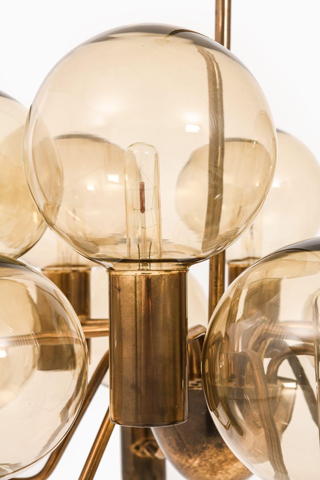 Ceiling Lamp In Brass And Glass By Hans Agne Jakobsson, 1960's photo vinterior