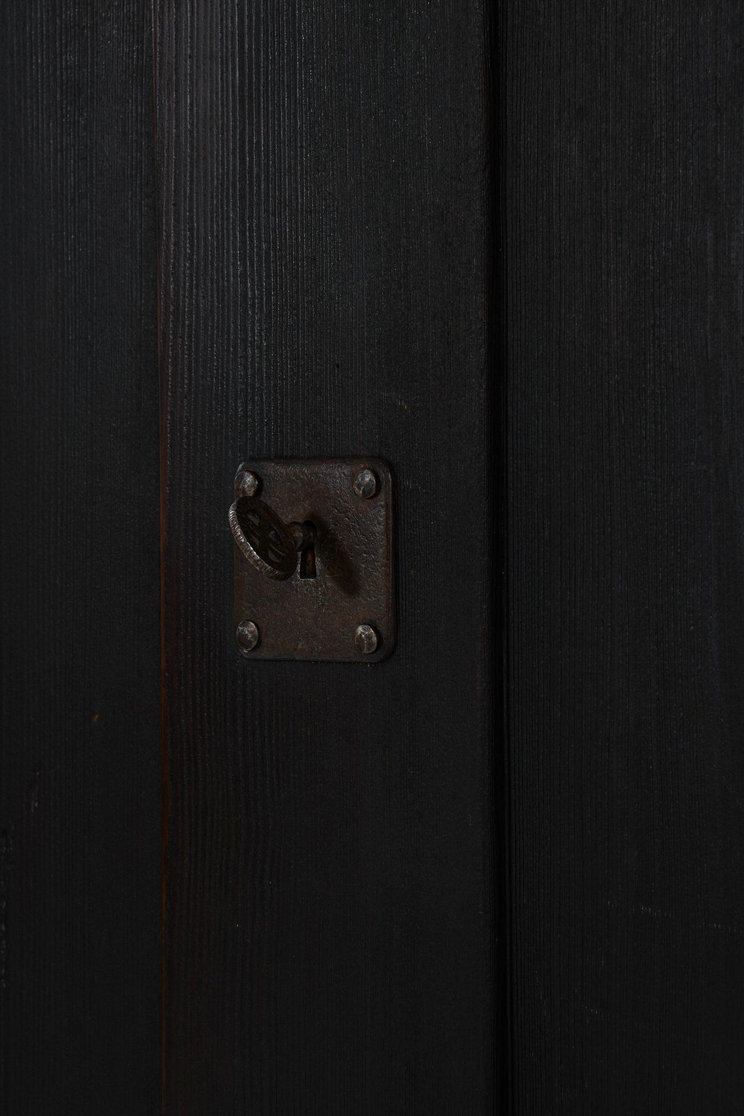 Unique Cabinet In Black Pine With Iron Fittings By Axel Einar Hjorth, 1930's photo 70070.0