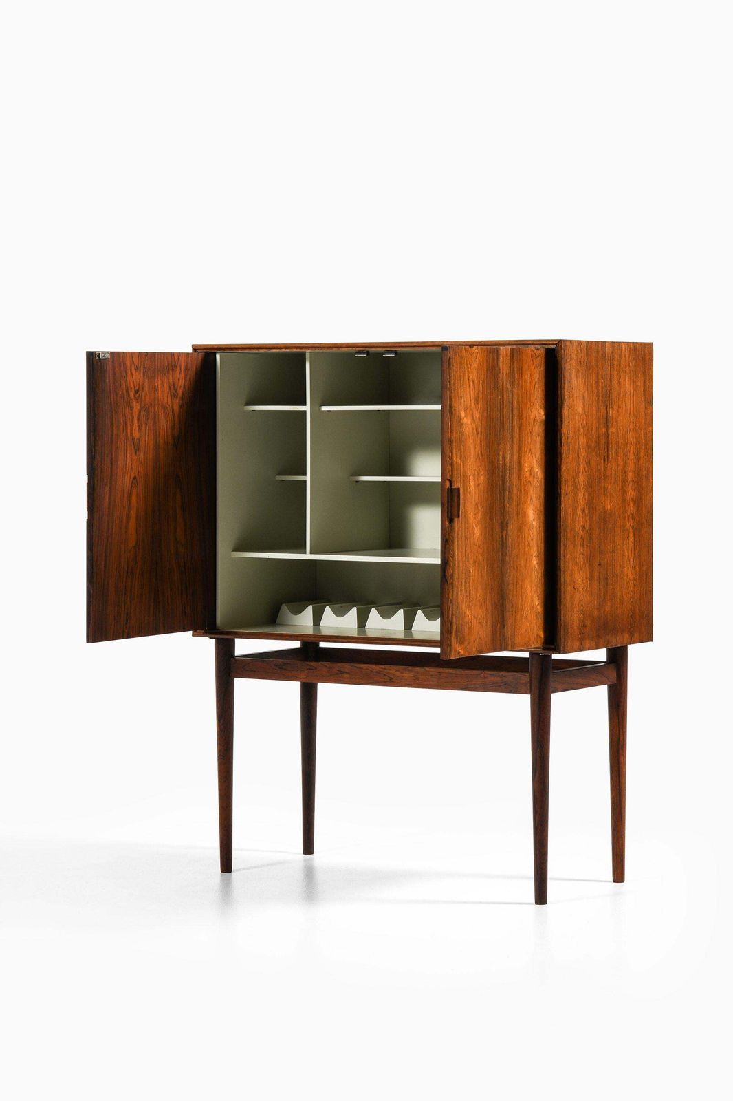 Bar Cabinet In Rosewood, Black Formica By Helge Vestergaard Jensen, 1950's photo vinterior