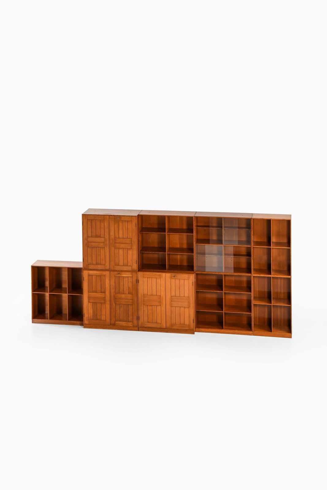 Large Set Of Bookcases In Oregon Pine, Glass By Mogens Koch, 1933 photo furniture