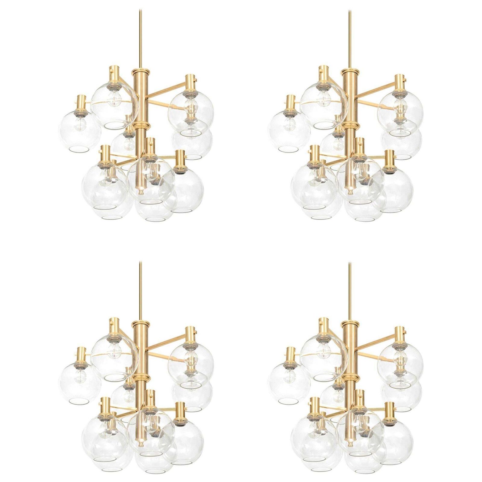 Erik Wärnå Ceiling Lamp In Brass And Glass By Ewå In Sweden photo furniture