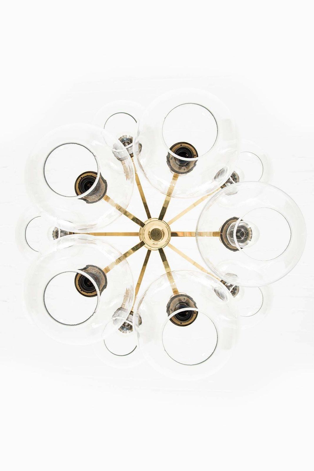 Erik Wärnå Ceiling Lamp In Brass And Glass By Ewå In Sweden photo Lighting