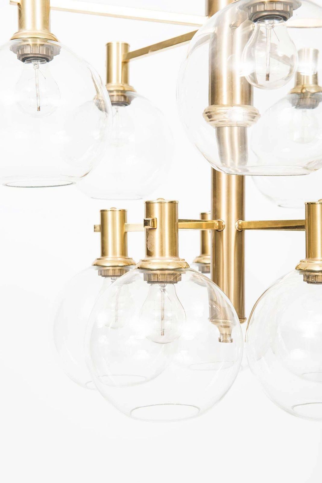 Erik Wärnå Ceiling Lamp In Brass And Glass By Ewå In Sweden photo 8069.0