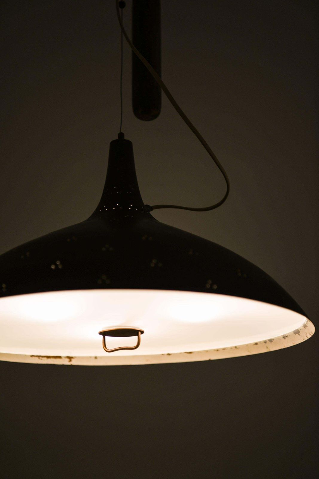 Ceiling Lamp In Brass And Glass By Paavo Tynell, 1950's photo buy