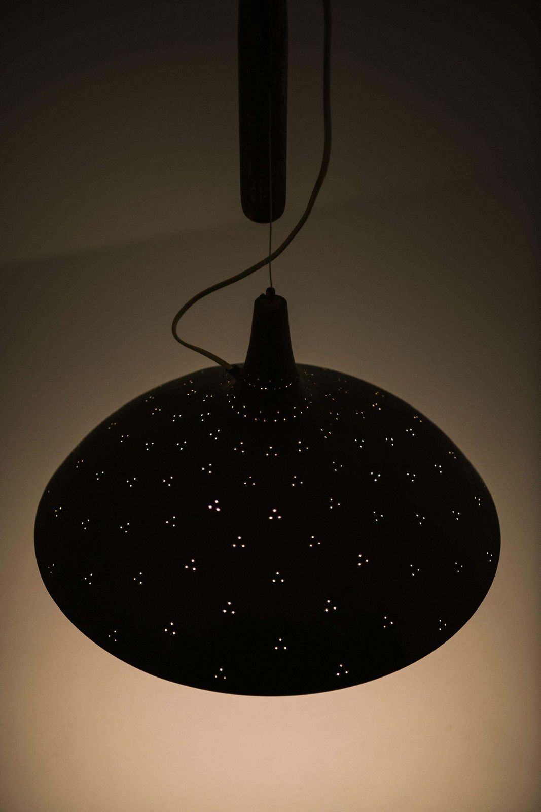 photo furniture Ceiling Lamp In Brass And Glass By Paavo Tynell, 1950's