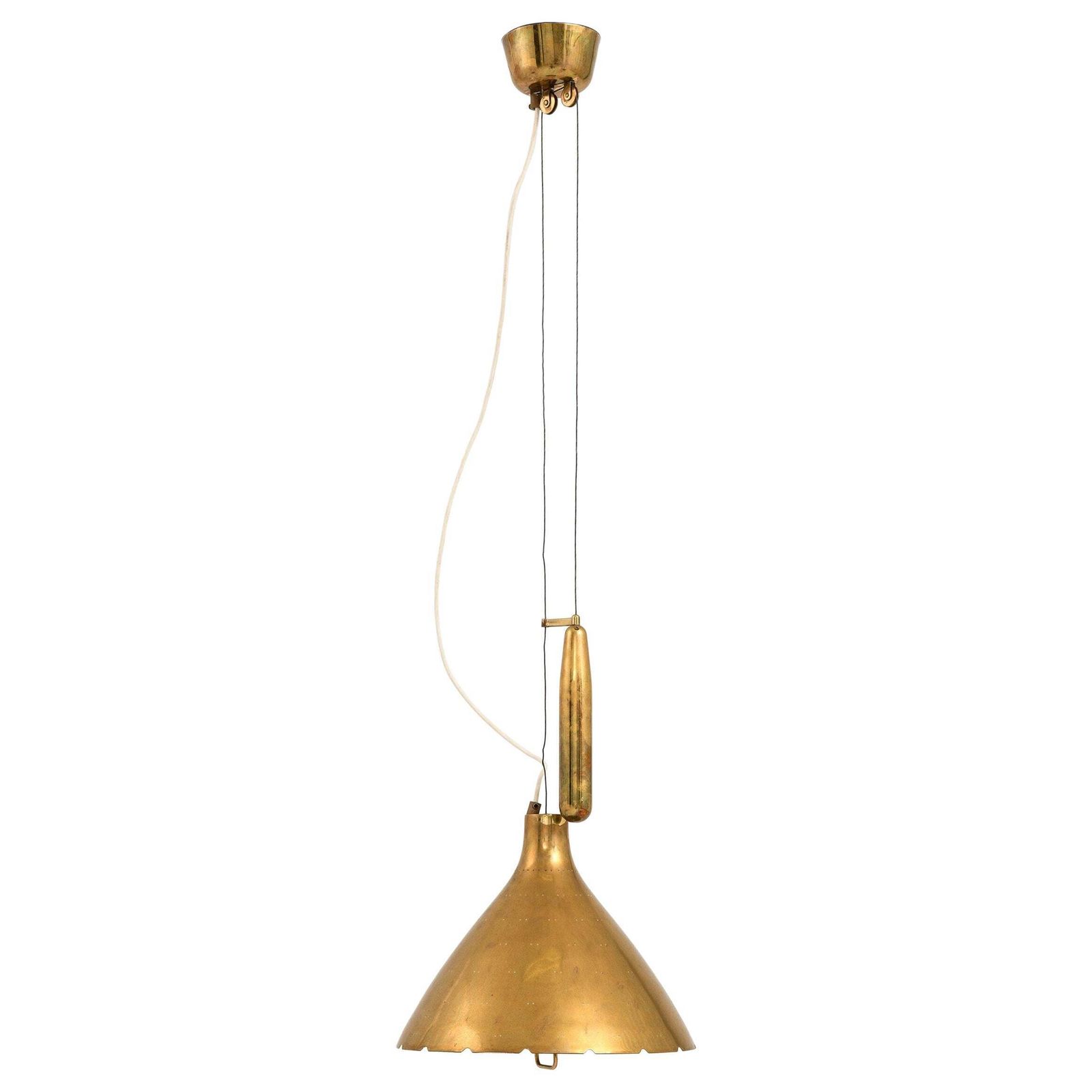 Ceiling Lamp In Brass And Glass By Paavo Tynell, 1950's
