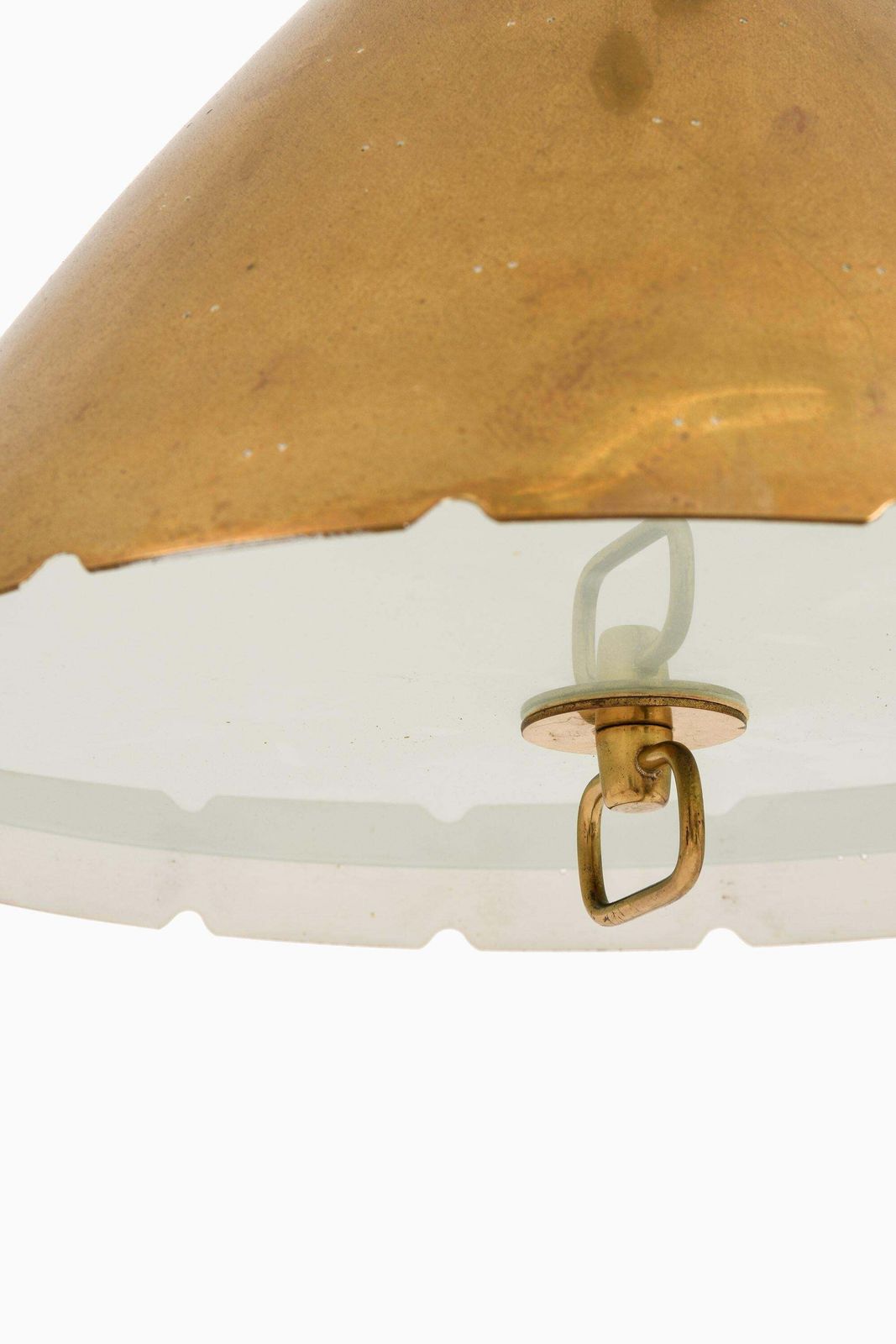 Ceiling Lamp In Brass And Glass By Paavo Tynell, 1950's photo for sale