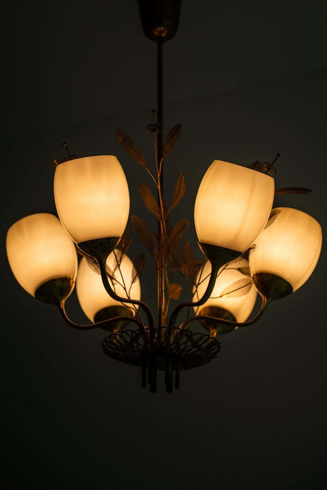 Paavo Tynell Ceiling Lamp Model 9020/6 Produced By Taito Oy In Finland photo vintage