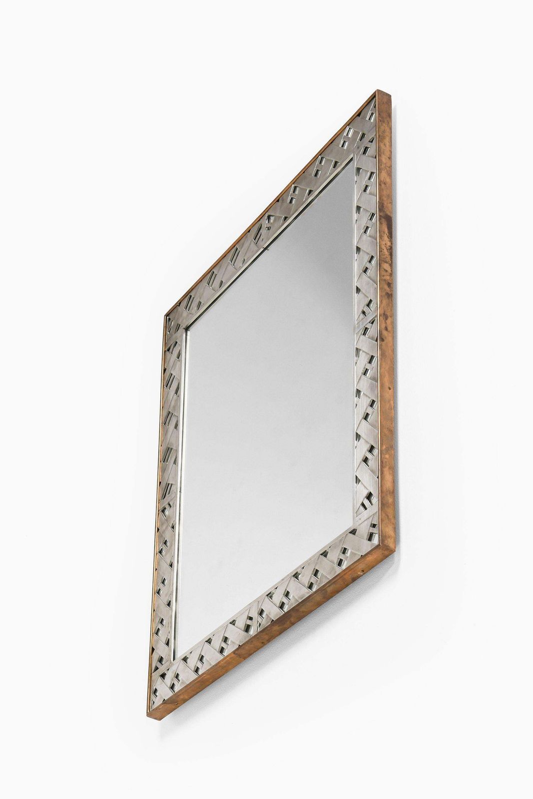 Mirror In Pewter With Brass Frame By Björn Trädgårdh, 1930 1934, Svenskt Tenn photo for sale
