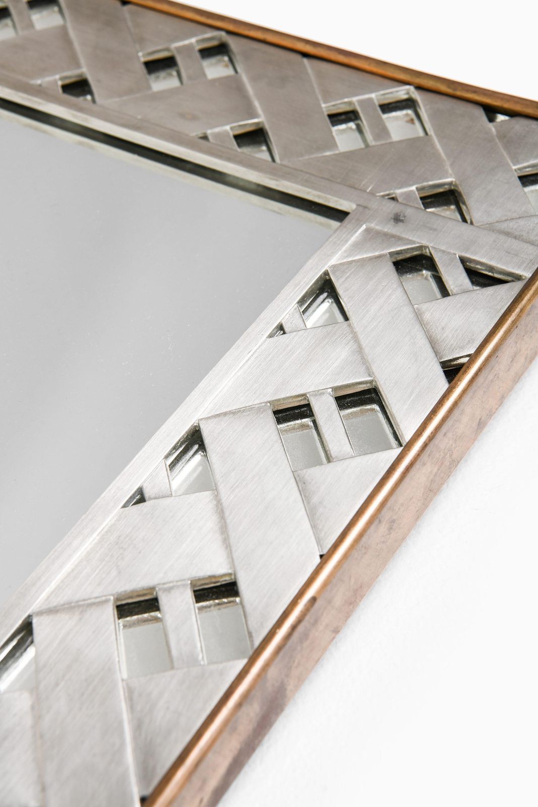 Mirror In Pewter With Brass Frame By Björn Trädgårdh, 1930 1934, Svenskt Tenn photo vintage