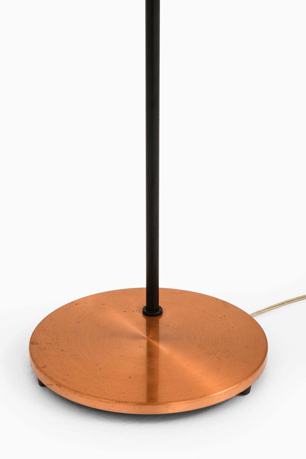 Floor Lamp In Black Lacquered Metal, Copper And Teak By Jo Hammerborg, 1950's photo for sale