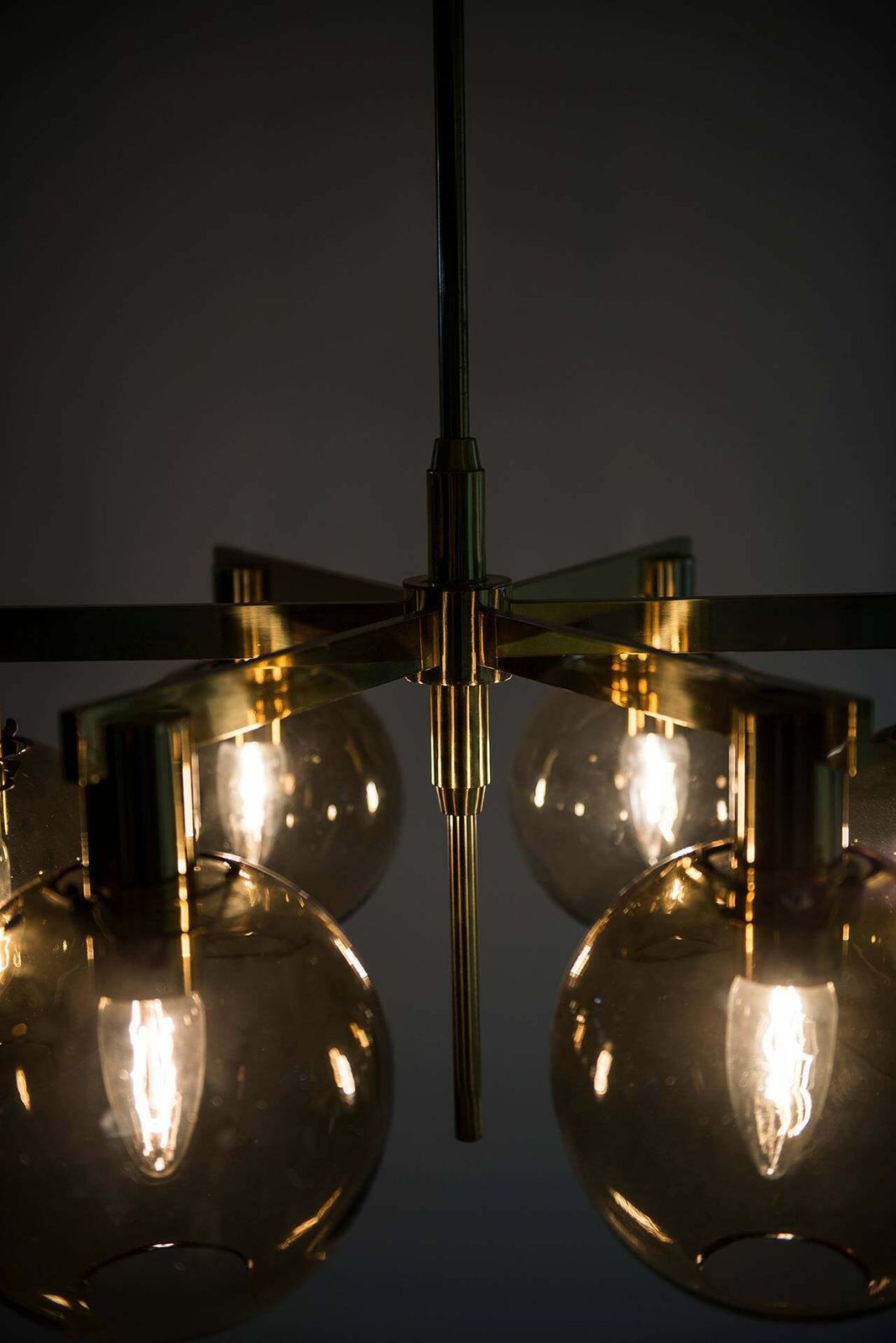 Hans Agne Jakobsson Ceiling Lamp In Brass And Glass photo vinterior