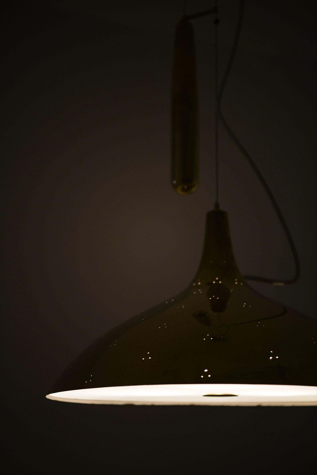 photo buy Ceiling Lamp In Brass And Glass By Paavo Tynell, 1950's