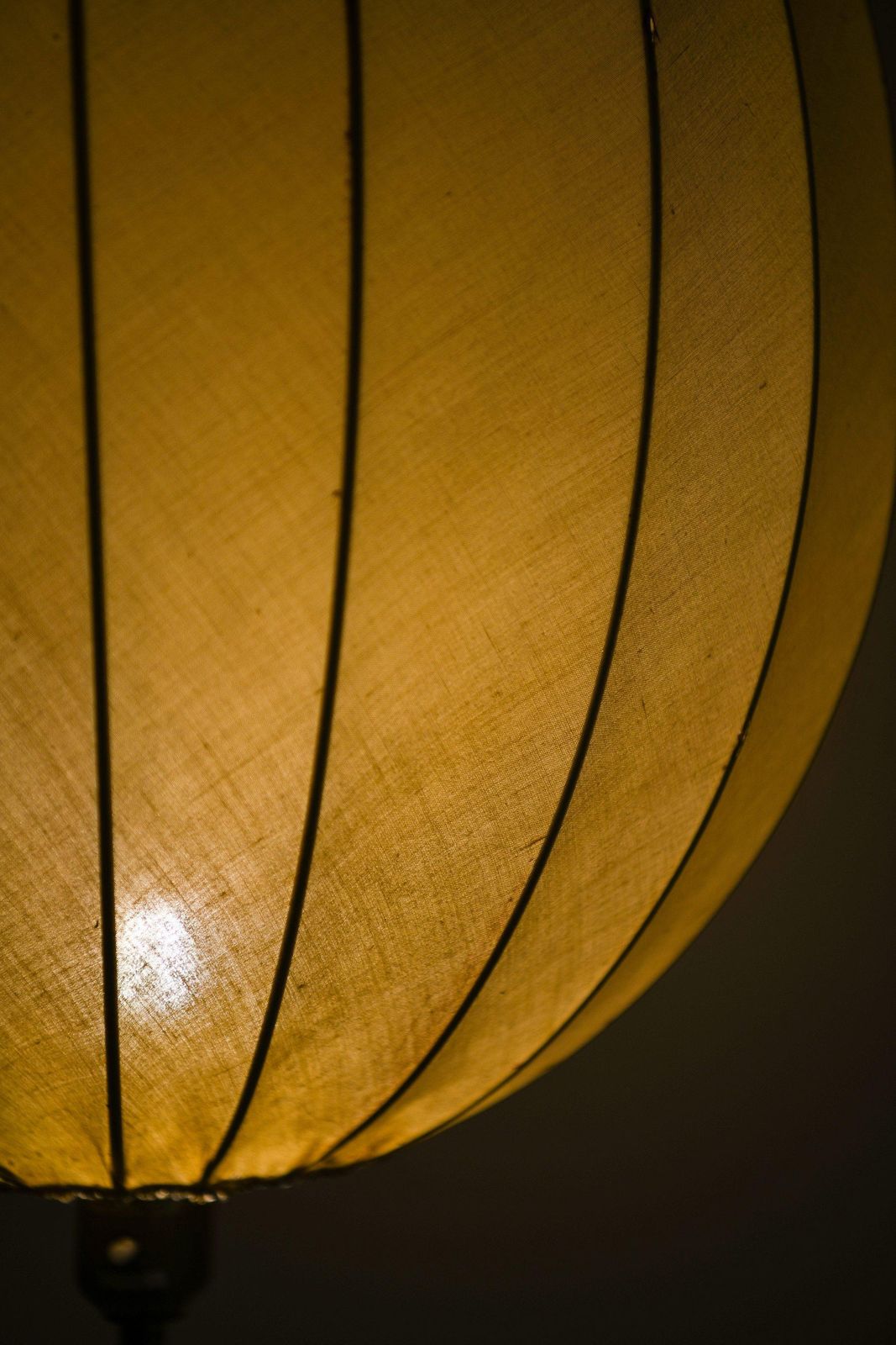 Rare Floor Lamp In Brass And Fabric Shade, 1950’s photo buy