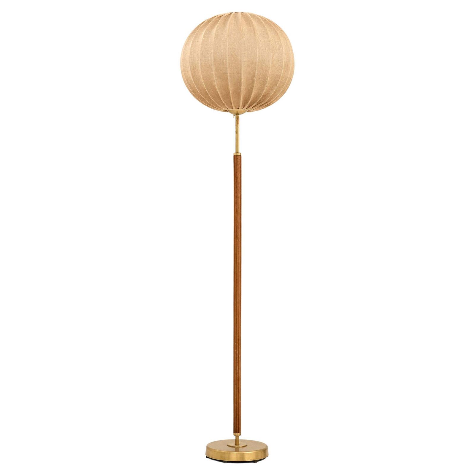 Floor Lamp In Brass And Fabric By Hans Bergström, 1950's