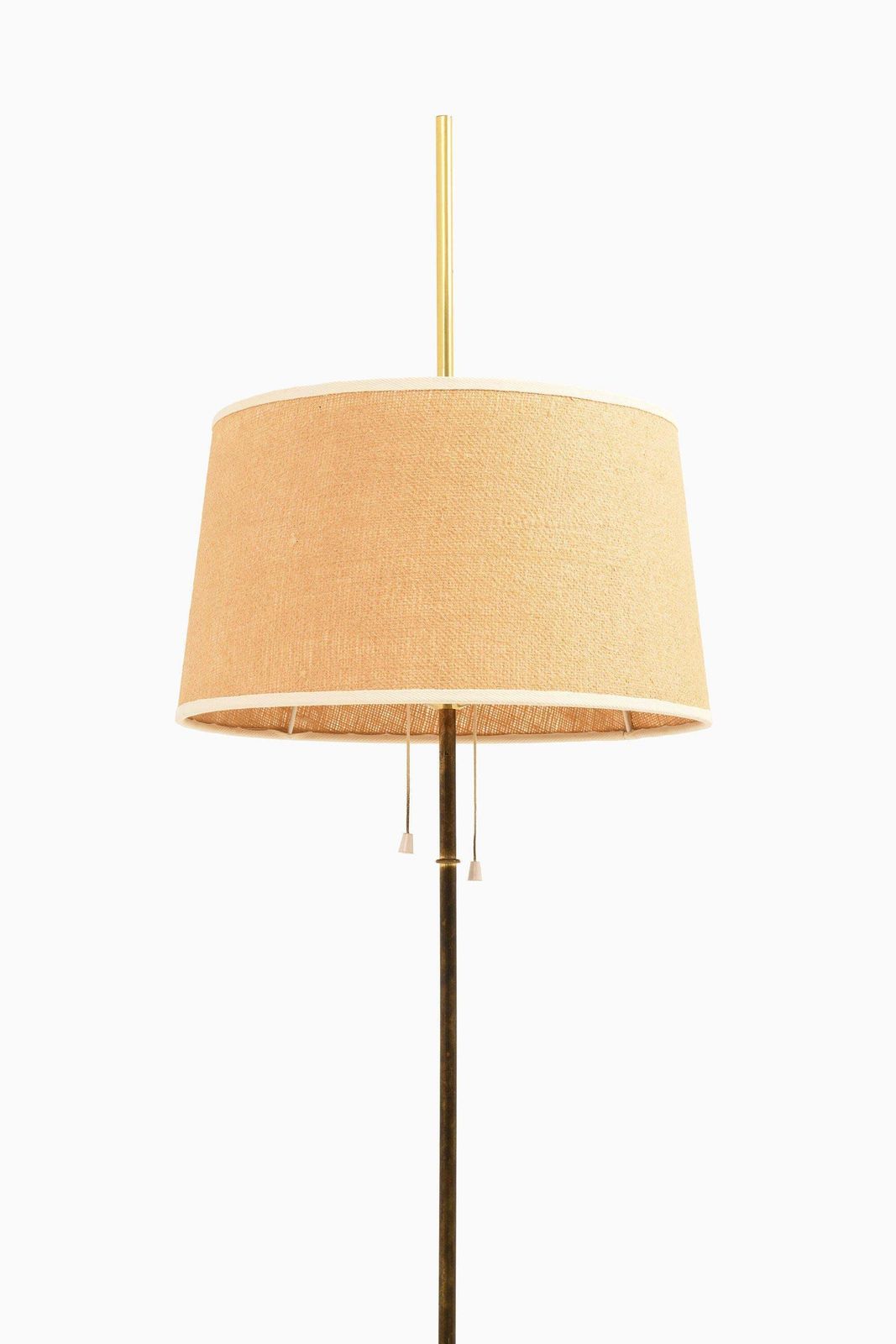 Floor Lamps In Brass And Original Lamp Shades By Hans Agne Jakobsson, 1950's photo furniture