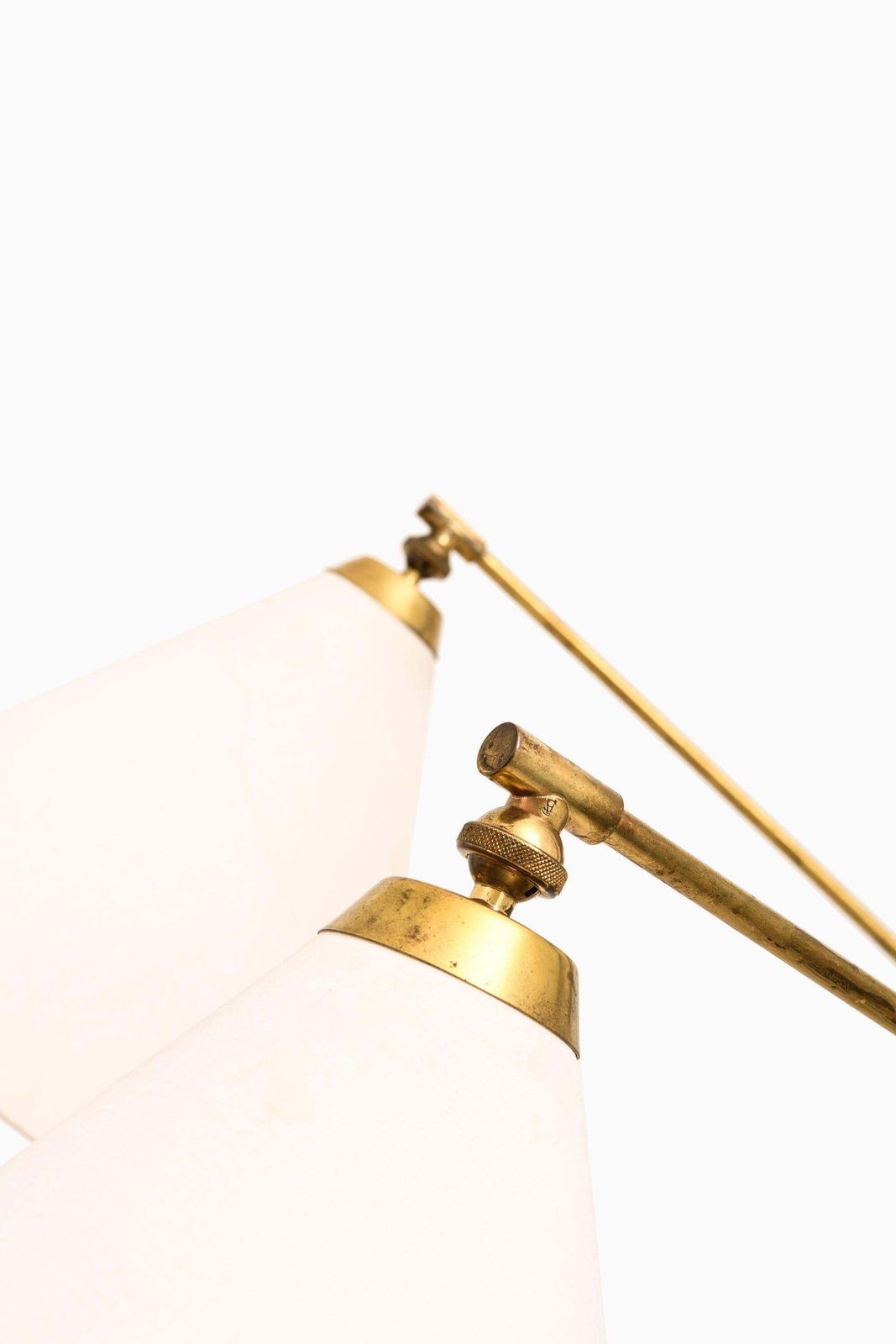 Pair Of Floor Lamps In Brass And Original Shades By T.H. Valentiner, 1960's photo 12740.0