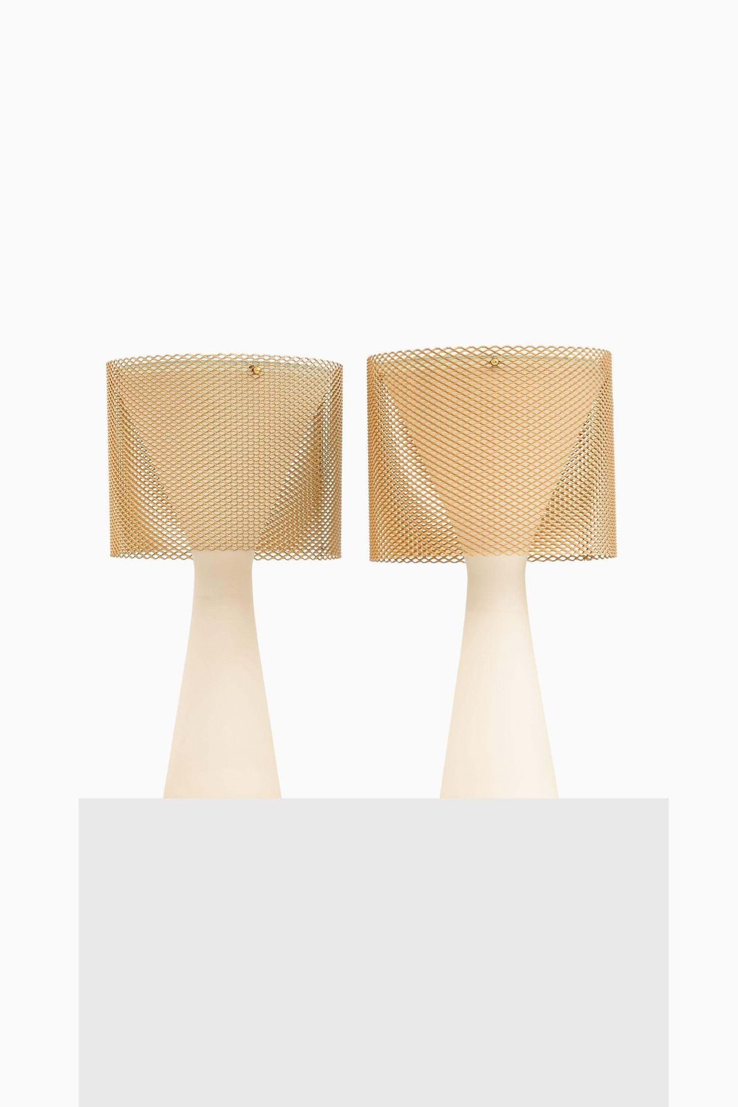 Table Lamps In Opaline Glass, Brass And Glass By Lisa Johansson Pape, 1950's photo furniture