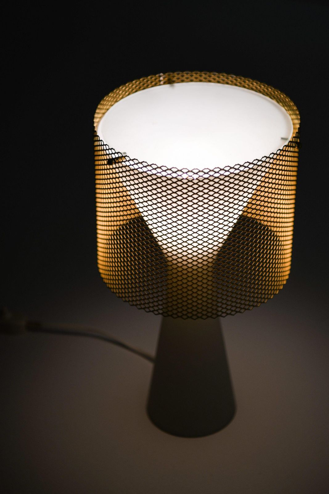 photo furniture Table Lamps In Opaline Glass, Brass And Glass By Lisa Johansson Pape, 1950's