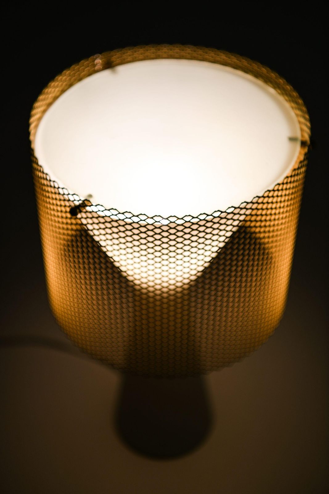 photo for sale Table Lamps In Opaline Glass, Brass And Glass By Lisa Johansson Pape, 1950's