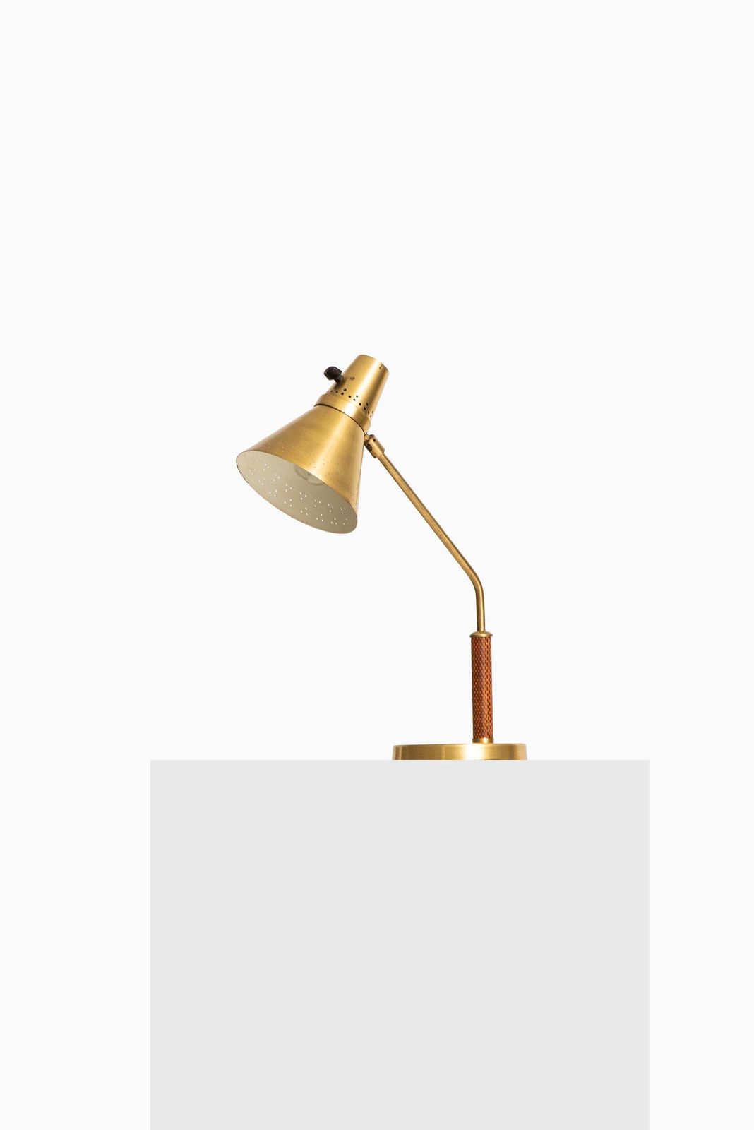 Table Lamp In Brass And Snakeskin Produced By Ab E. Hansson & Co In Sweden photo Lighting