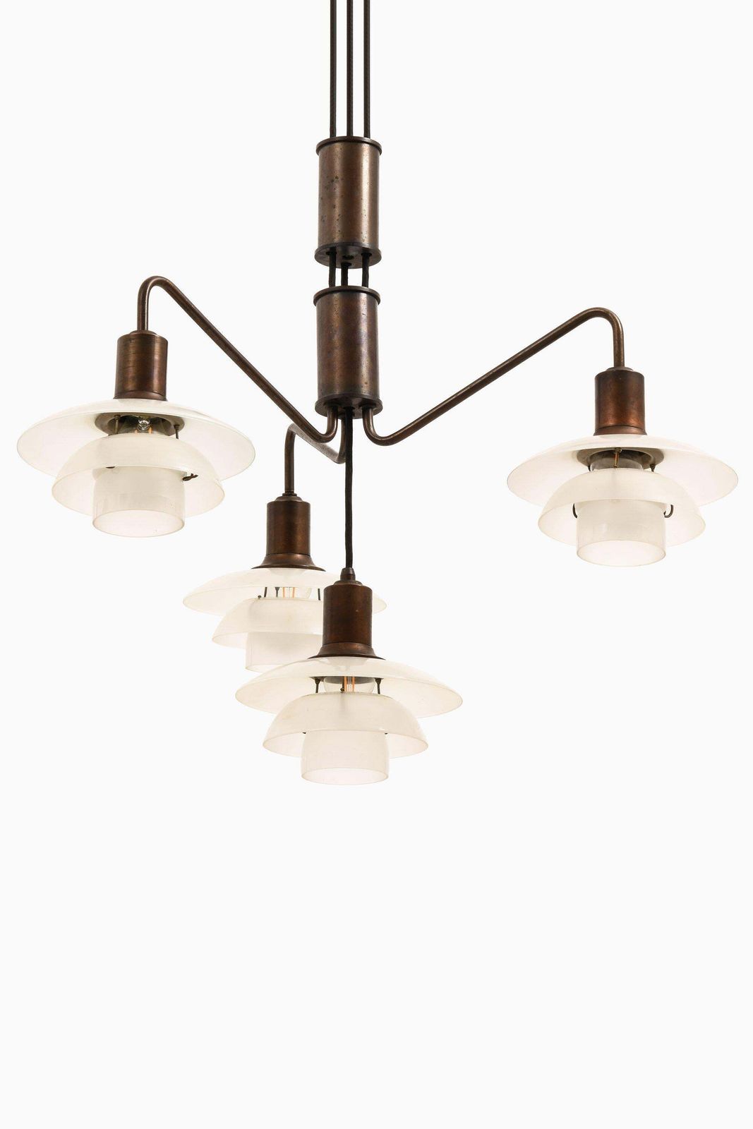 Ceiling Lamp In Browned Brass Frame, Glass Shades By Poul Henningsen, 1931 1937 photo furniture