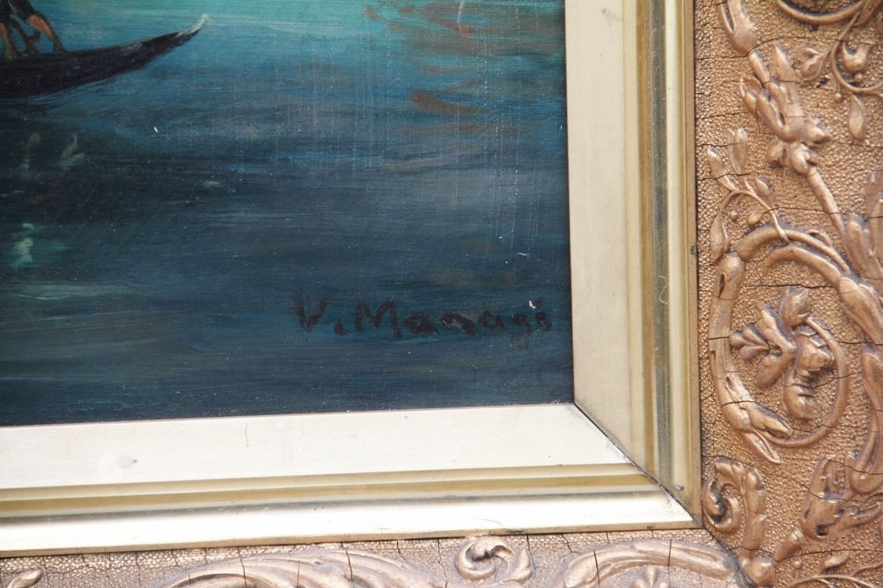 Early 20th Century Oil Painting Of The Venetian Lagoon photo 4400.0