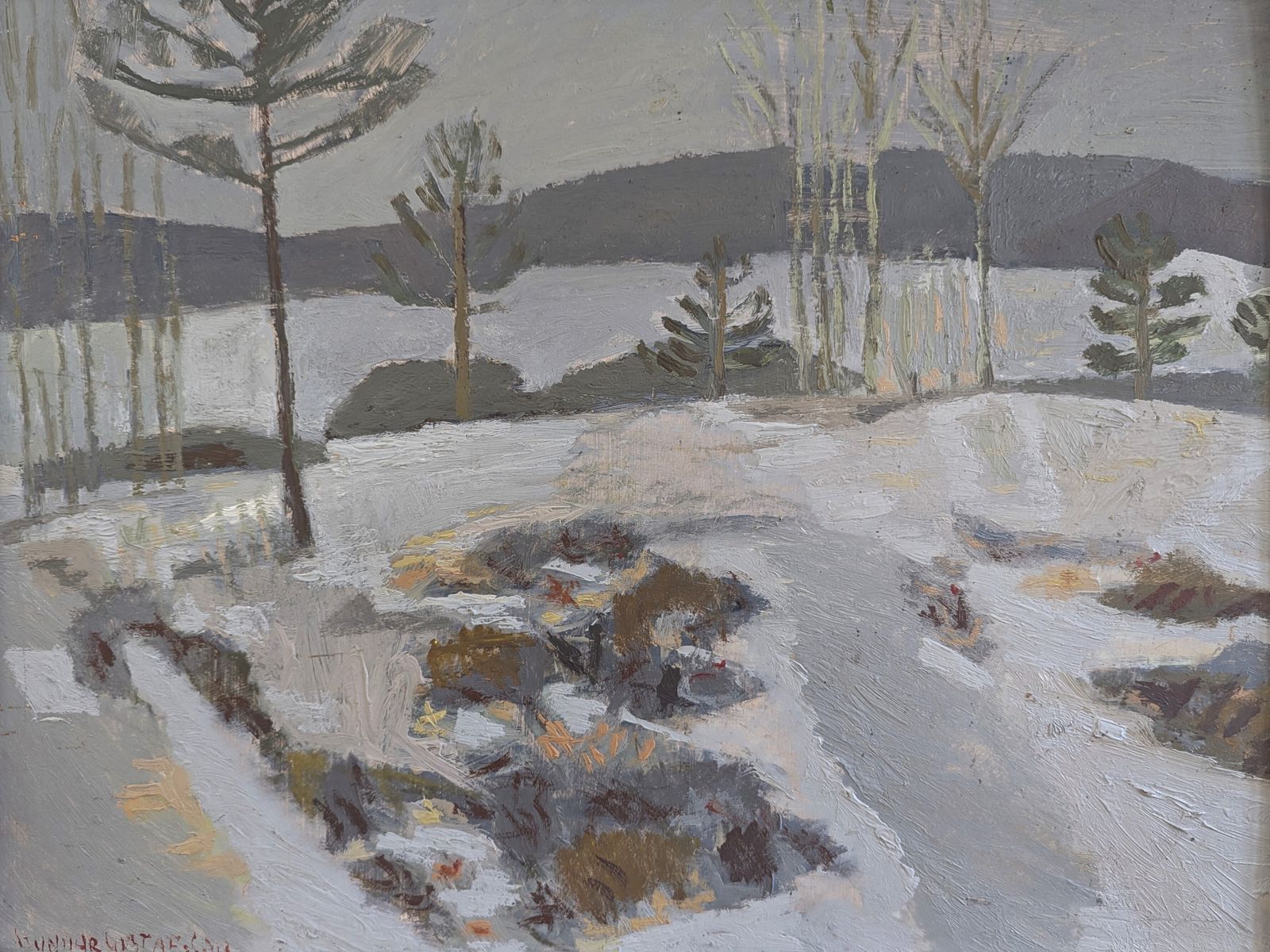 Quiet Season, Oil Painting, Mid 20th Century photo buy