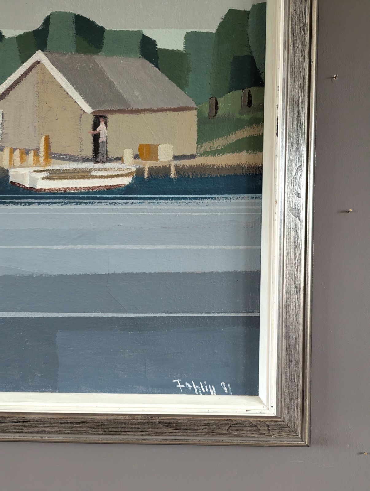The Boathouse, Oil Painting, 1990s photo 578.0