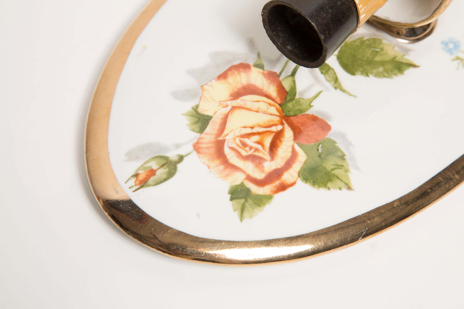 Set Of Two Porcelain Wall Lamps With Roses, Poland, 1960s photo buy