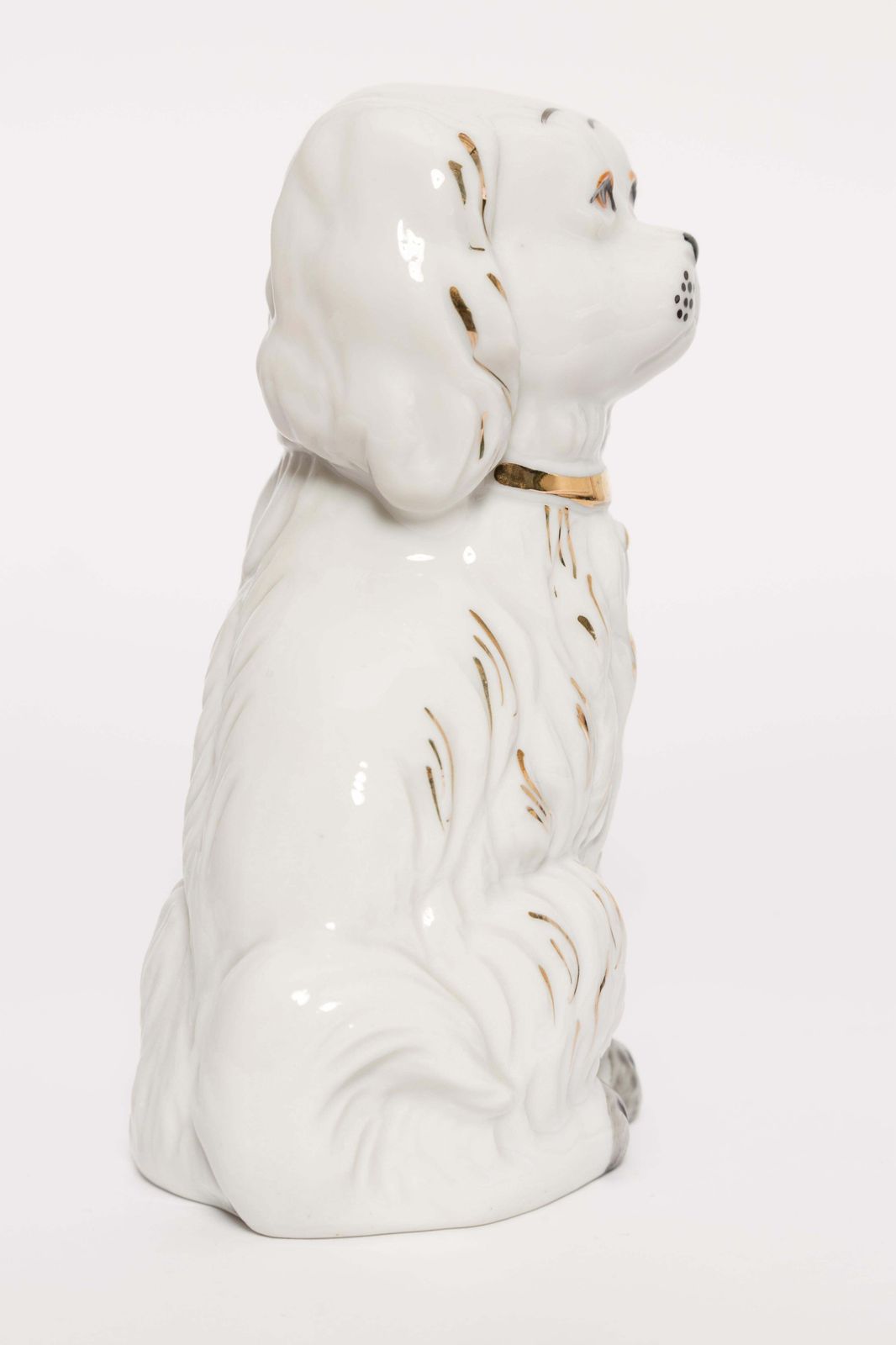 Mid Century Small White Spaniel Dog Sculpture, Italy, 1960s photo Art