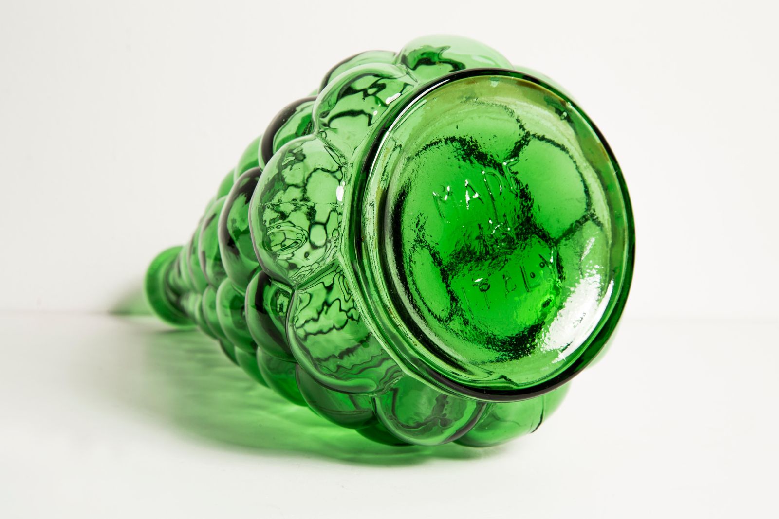 photo furniture Midcentury Rare Green Empoli Glass Decanter Bottle, Italy, 1960s
