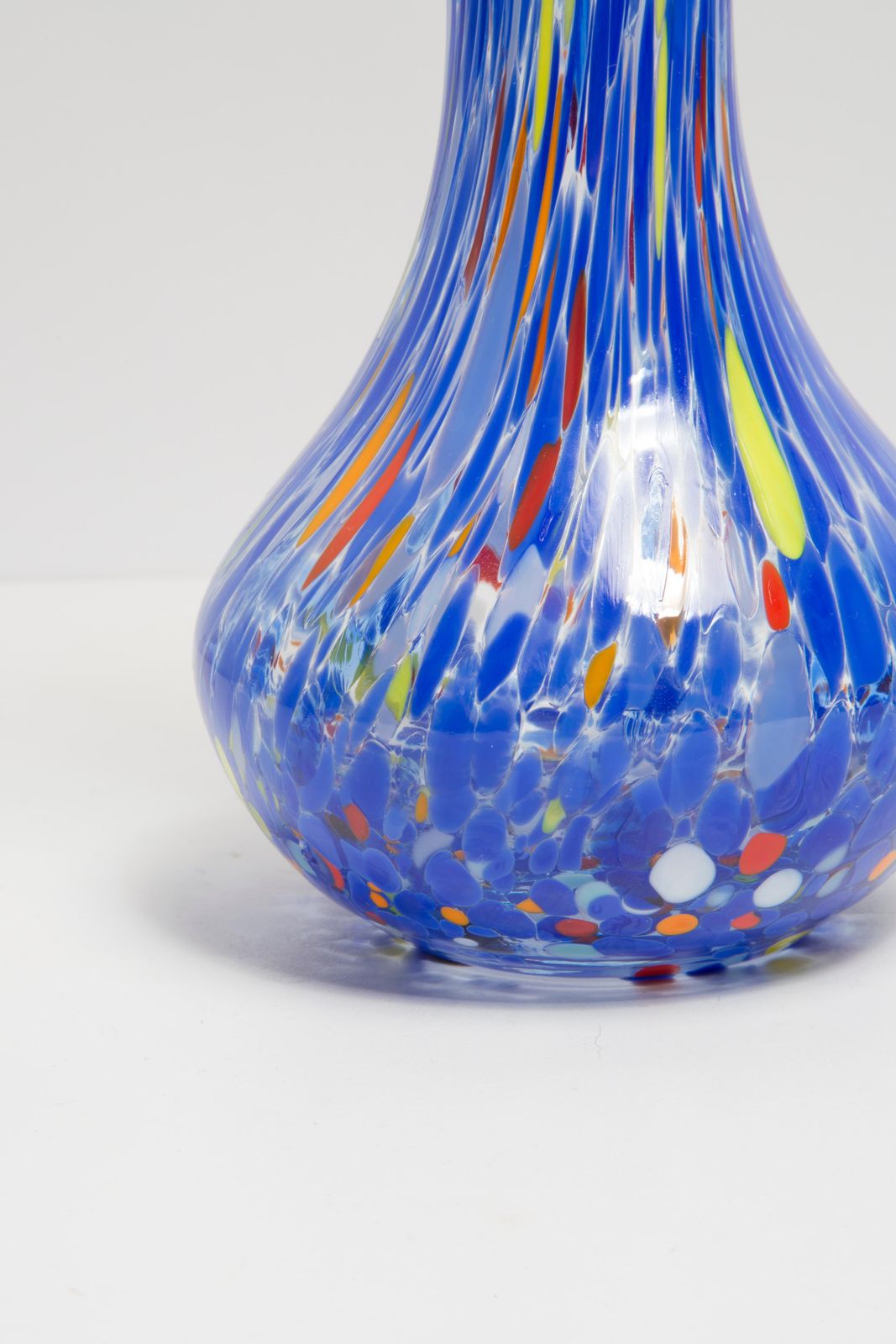 Mid Century Vintage Blue Dots Small Murano Vase, Italy, 1960s photo for sale