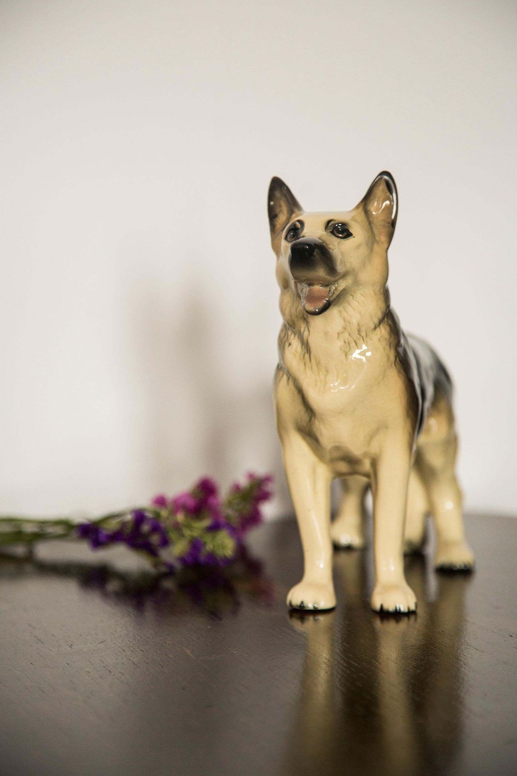 Midcentury German Shepherd Ceramic Dog Sculpture, Europe, 1960s photo Art