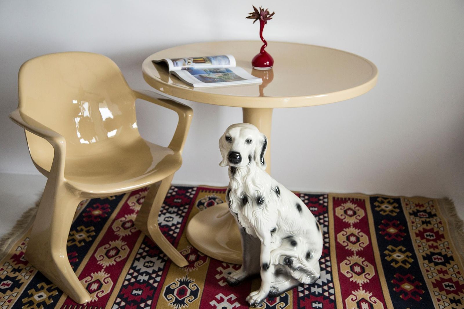 Midcentury Boho Style Wool Carpet, 1960s photo furniture