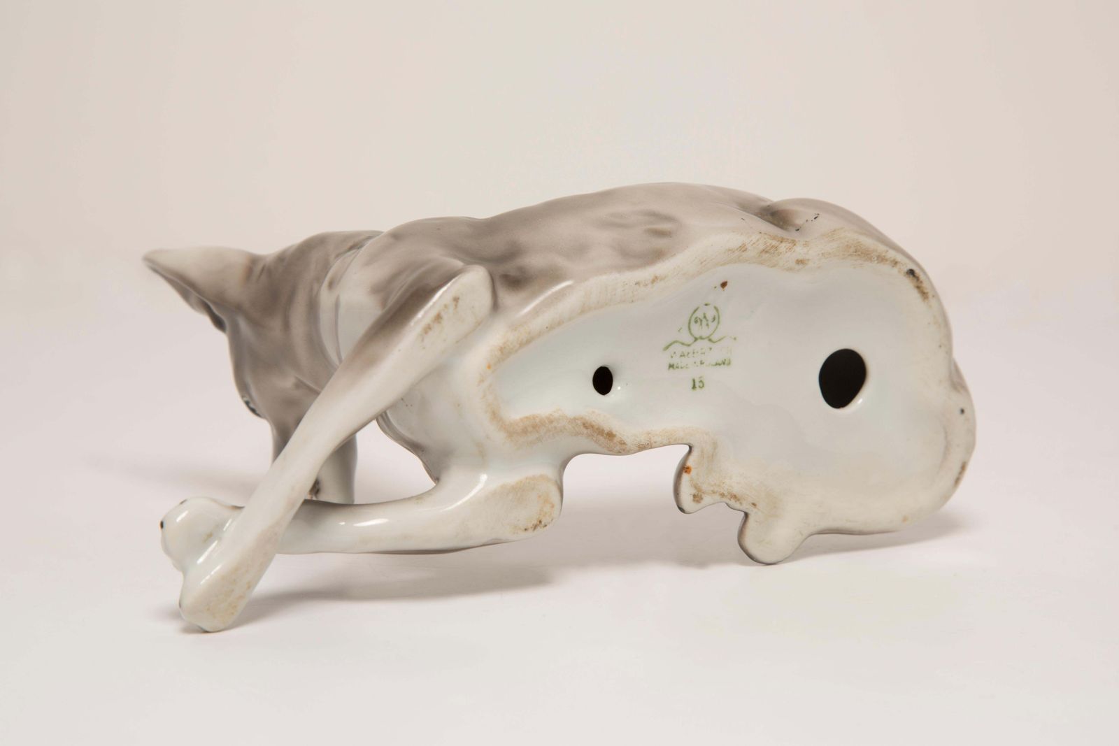 photo furniture Midcentury Gray Shepherd Ceramic Dog Sculpture, Europe, 1960s