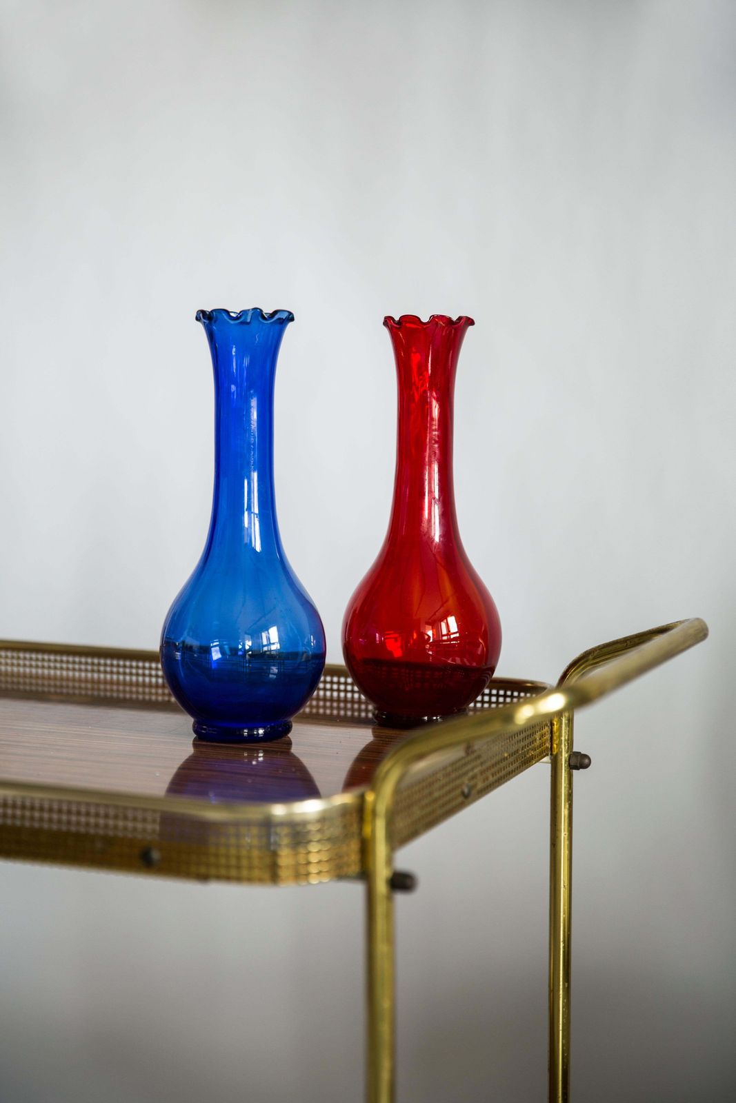 Midcentury Glass Blue Vase With A Frill, Europe, 1960s photo 112.0