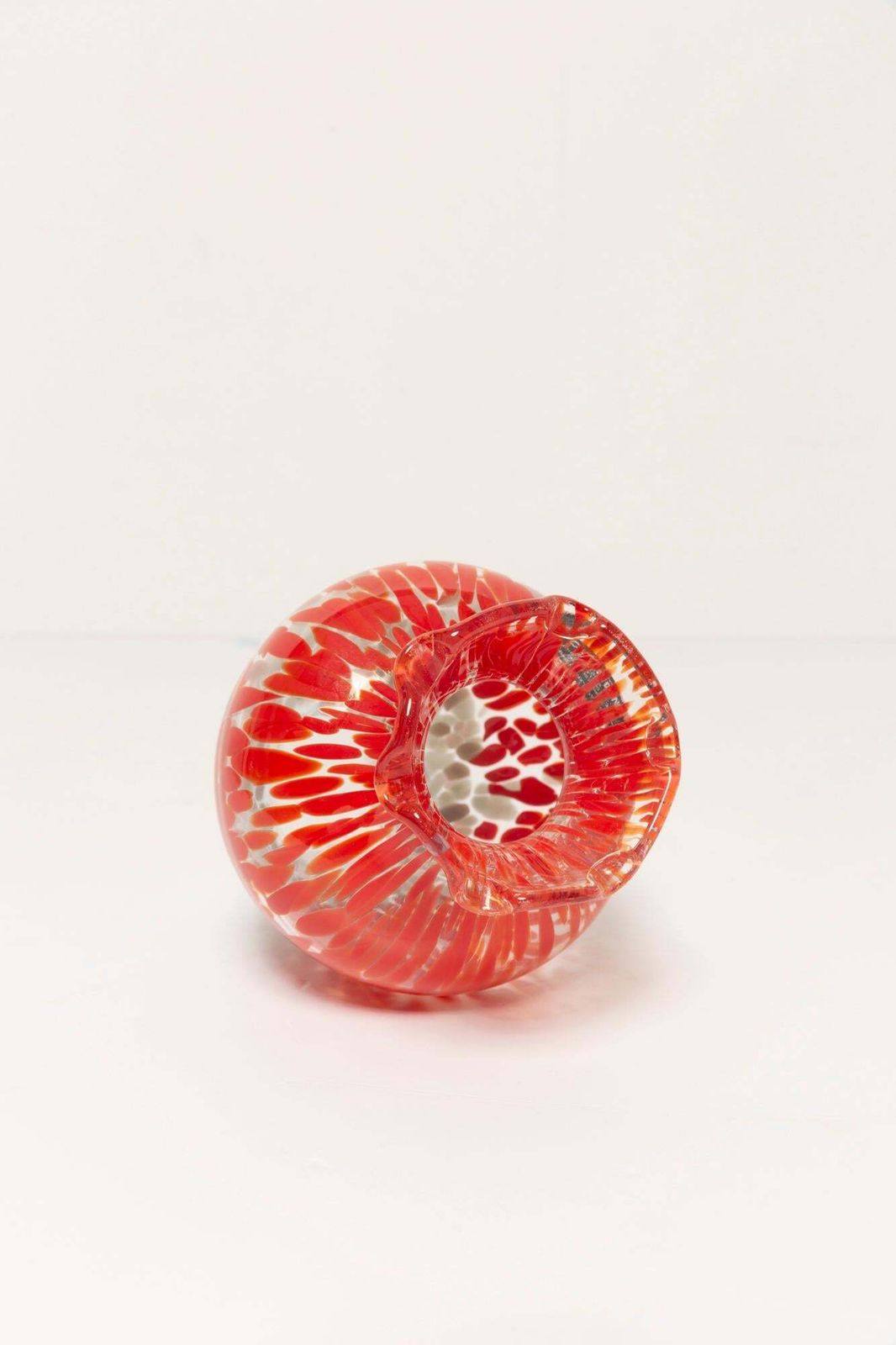 photo furniture Midcentury Vintage Red And Gray Dots Murano Vase, Italy, 1960s