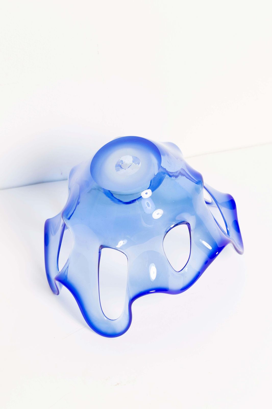 photo for sale Midcentury Blue Vase Candlestick, Europe, Poland, 1960s