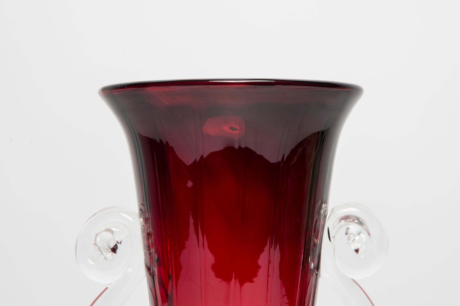 Mid Century Vintage Artistic Glass Red Vase, Tarnowiec, Sulczan, Europe, 1970s photo buy