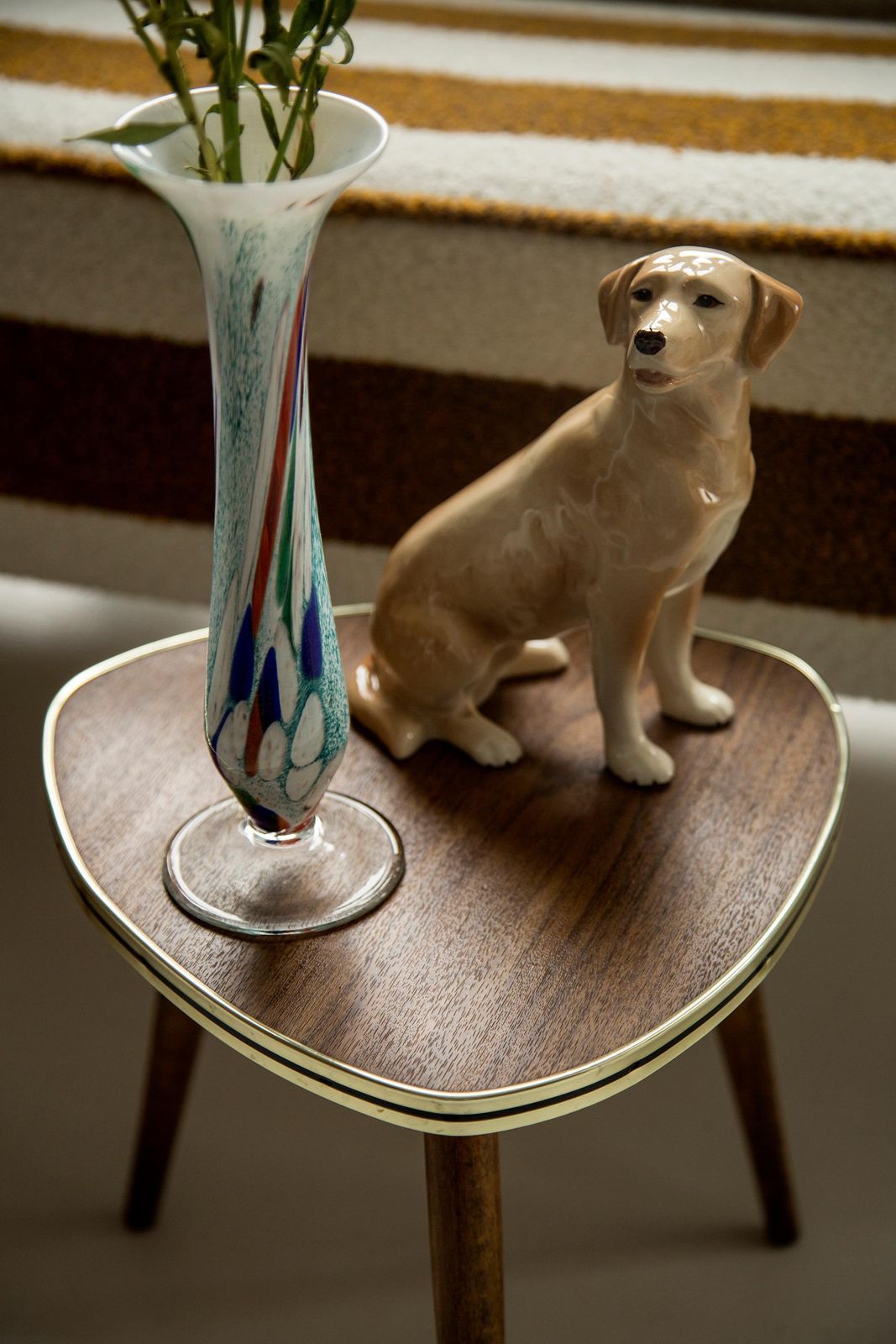 Midcentury Vintage White And Blue Slim Murano Vase, Italy, 1960s photo vinterior