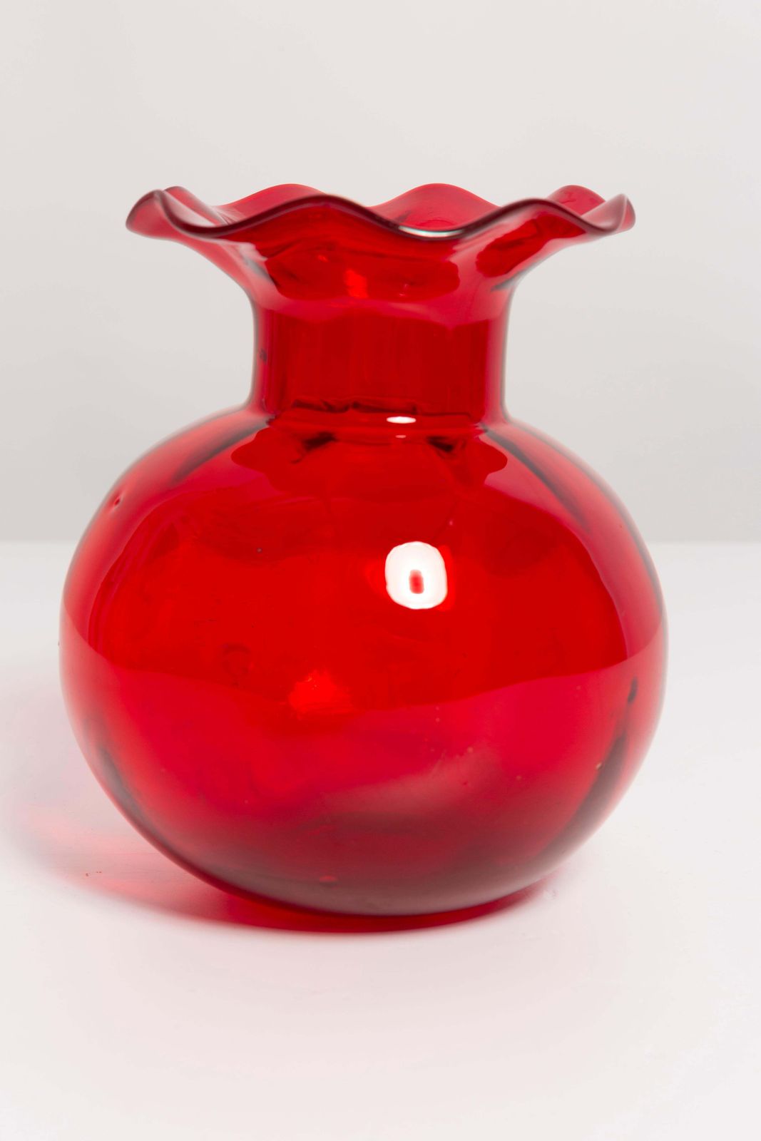 Mid Century Small Vintage Red Vase, Poland, 1960s photo vinterior