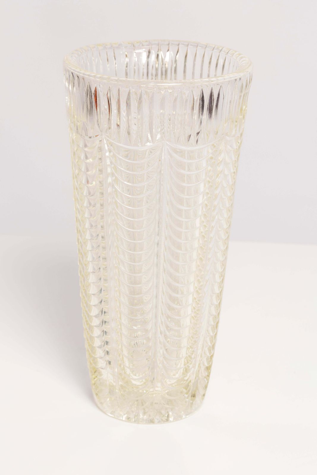 Mid Century Crystal Transparent Vase, Italy, 1960s photo for sale