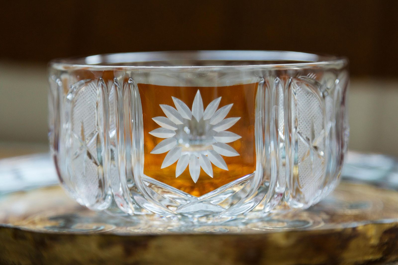 Midcentury Vintage Yellow Crystal Glass Sugar Bowl, Italy, 1960s photo 119.0