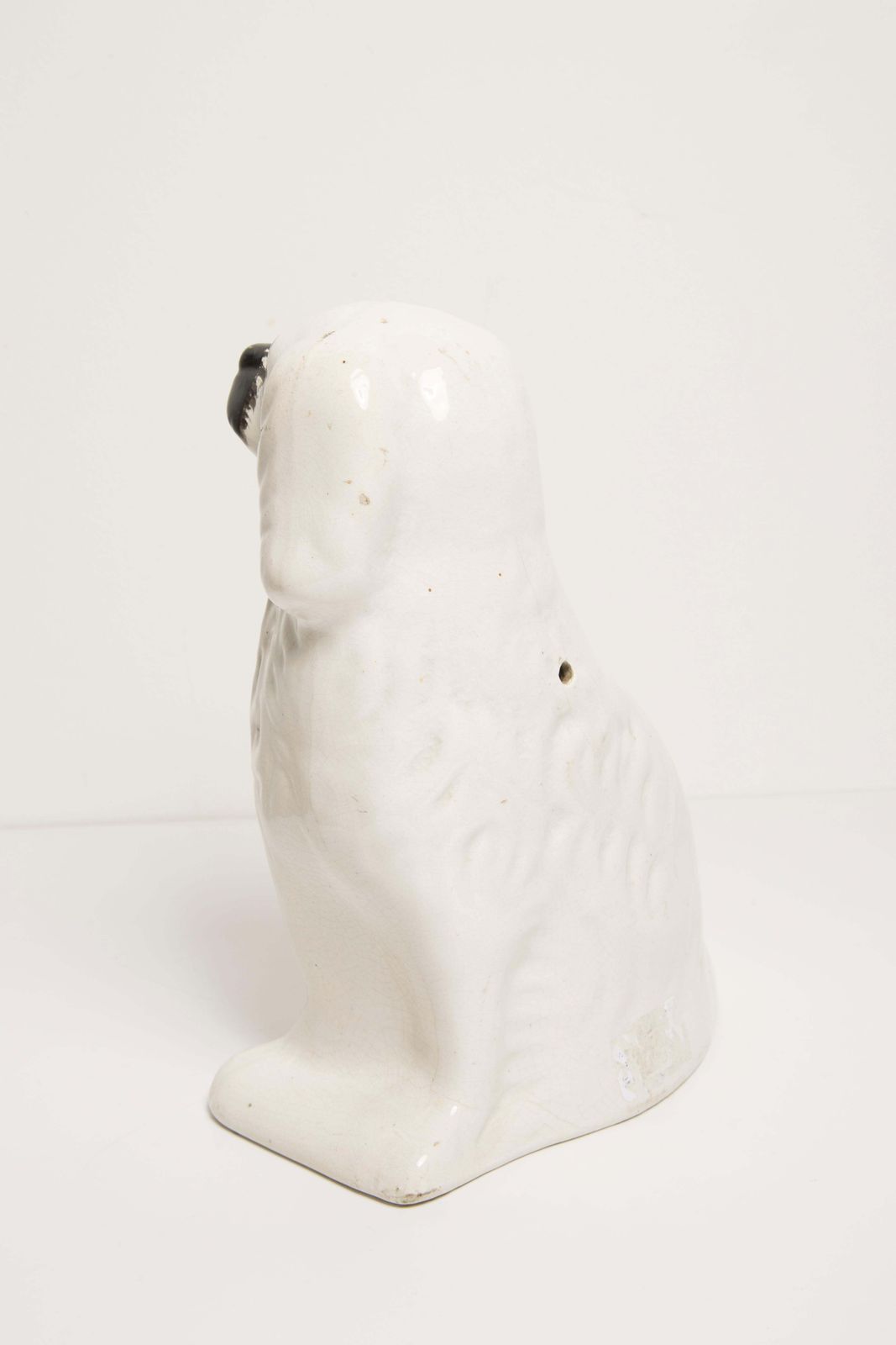 Mid Century White Spaniel Dog Sculpture Staffordshire England, 1960s photo 255.0