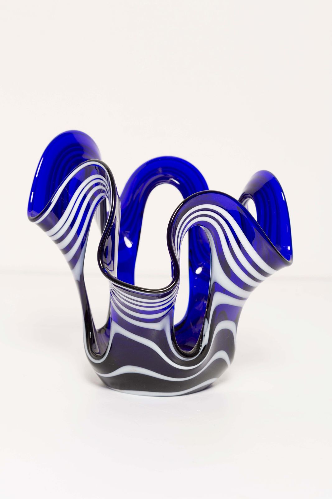Small Mid Century Ultramarine Blue And White Vase, Europe, 1960s photo furniture