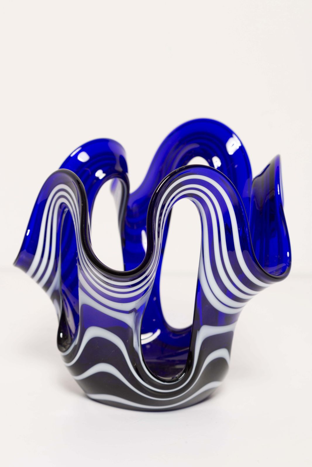 Small Mid Century Ultramarine Blue And White Vase, Europe, 1960s photo buy