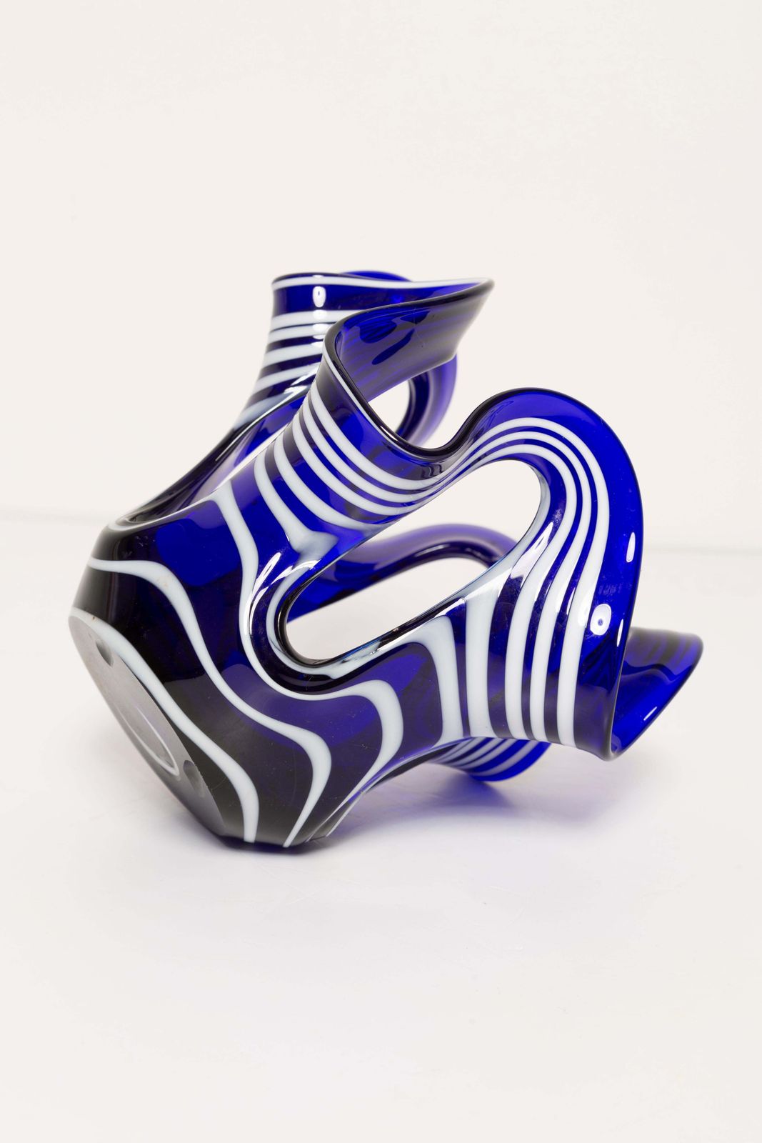 photo for sale Small Mid Century Ultramarine Blue And White Vase, Europe, 1960s